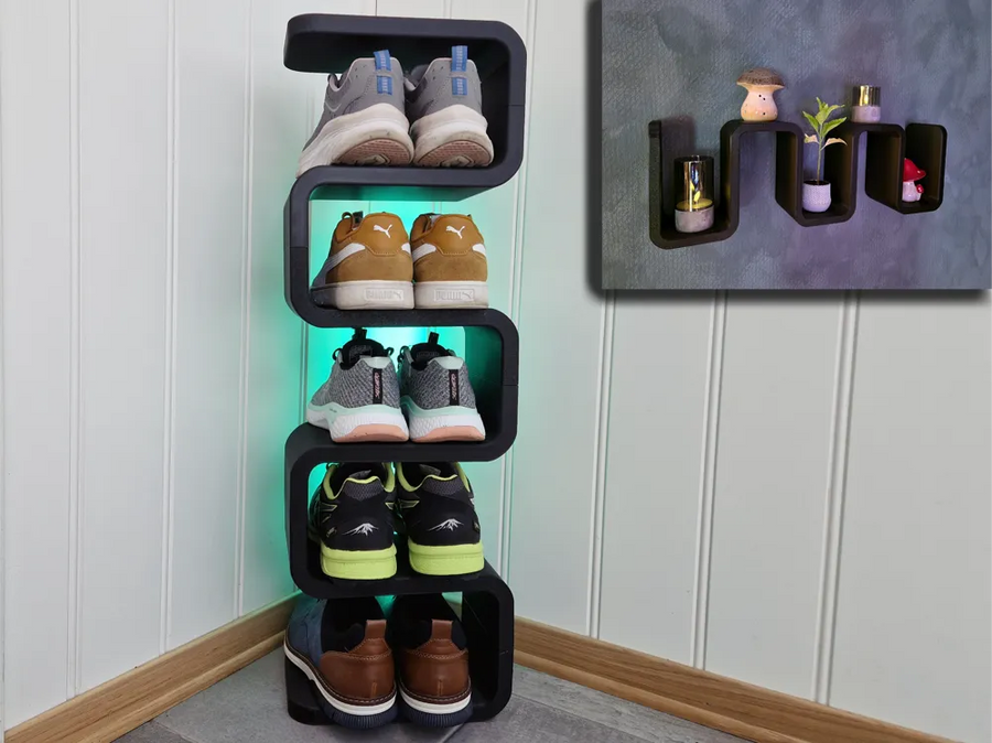 Mueble zapatero diseñado y fabricado en 3D