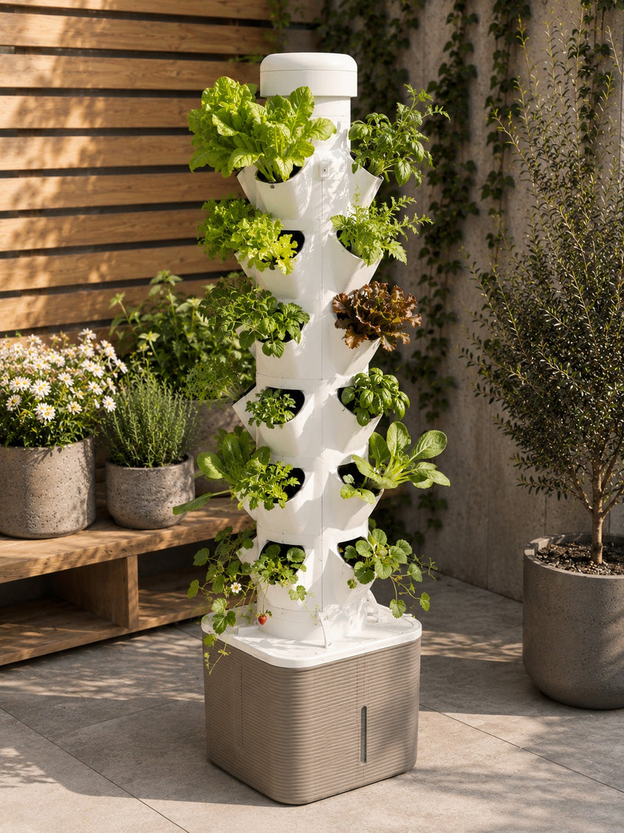 Torre de cultivo hidropónico en 3D